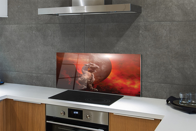 Kitchen Splashback fire Dragon