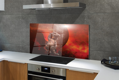 Kitchen Splashback fire Dragon