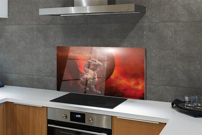 Kitchen Splashback fire Dragon