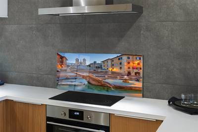 Kitchen Splashback Rome buildings fountain sunset