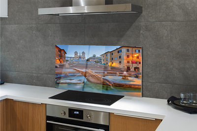 Kitchen Splashback Rome buildings fountain sunset