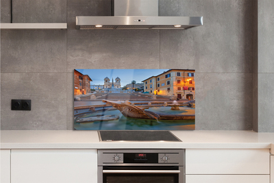 Kitchen Splashback Rome buildings fountain sunset