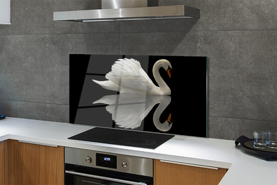 Kitchen Splashback Swan at night