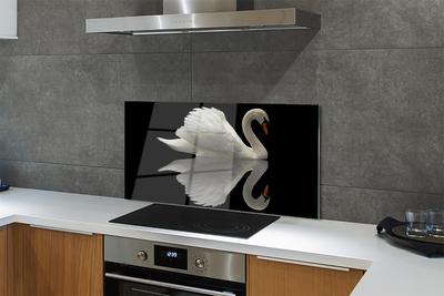 Kitchen Splashback Swan at night