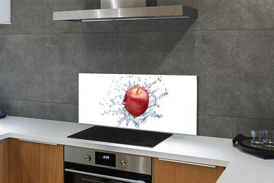 Kitchen Splashback red apple in water