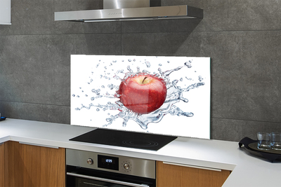 Kitchen Splashback red apple in water