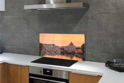 Kitchen Splashback Rome Sunset river bridge building