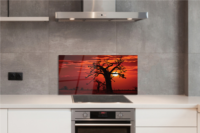 Kitchen Splashback Trees sky clouds