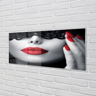 Kitchen Splashback Woman with red lips