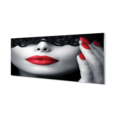 Kitchen Splashback Woman with red lips