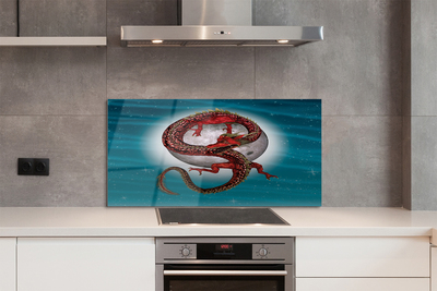 Kitchen Splashback Japanese dragon moon sky