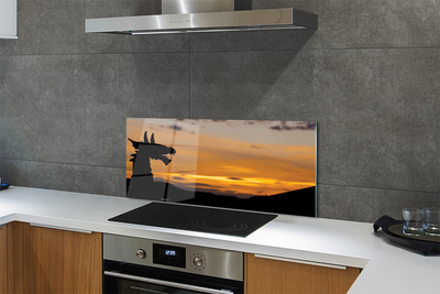 Kitchen Splashback Dragon Sky Sunset