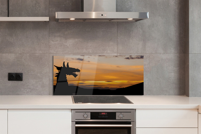 Kitchen Splashback Dragon Sky Sunset