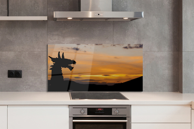 Kitchen Splashback Dragon Sky Sunset