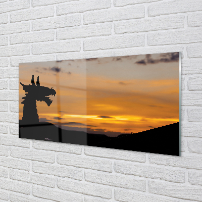 Kitchen Splashback Dragon Sky Sunset