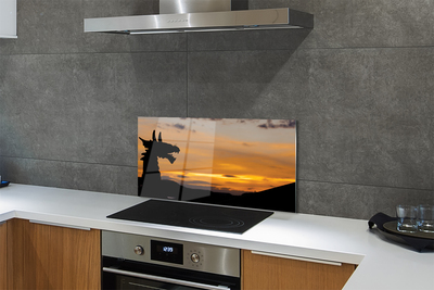 Kitchen Splashback Dragon Sky Sunset