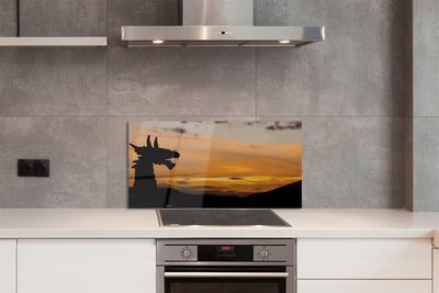 Kitchen Splashback Dragon Sky Sunset