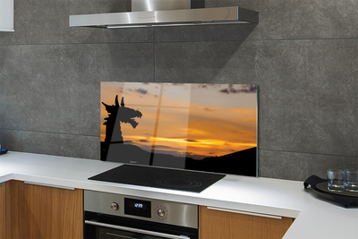 Kitchen Splashback Dragon Sky Sunset