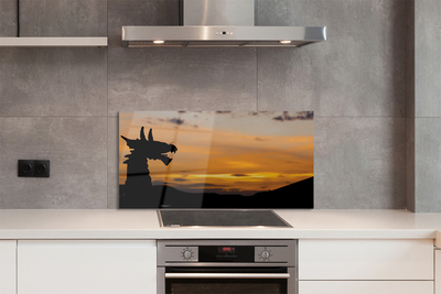 Kitchen Splashback Dragon Sky Sunset