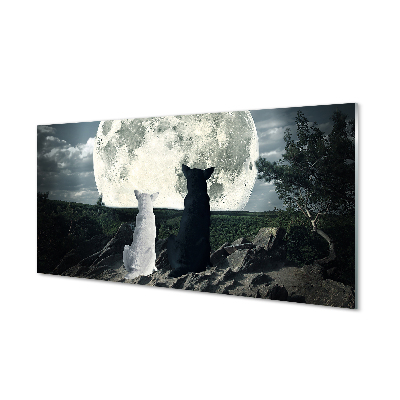 Kitchen Splashback Wolves Moon Forest