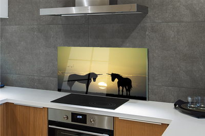 Kitchen Splashback Sunset on the field Unicorns