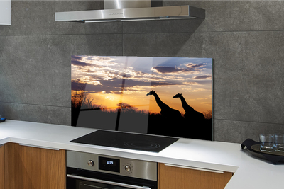 Kitchen Splashback Clouds Girafes wave