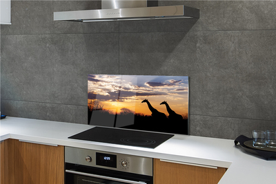 Kitchen Splashback Clouds Girafes wave