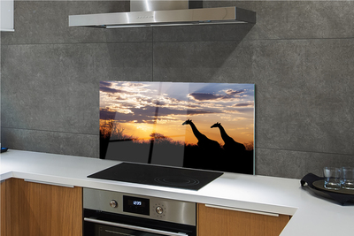 Kitchen Splashback Clouds Girafes wave