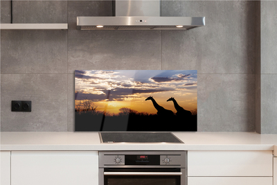 Kitchen Splashback Clouds Girafes wave