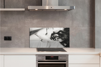 Kitchen Splashback Sleeping Woman