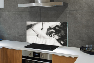 Kitchen Splashback Sleeping Woman