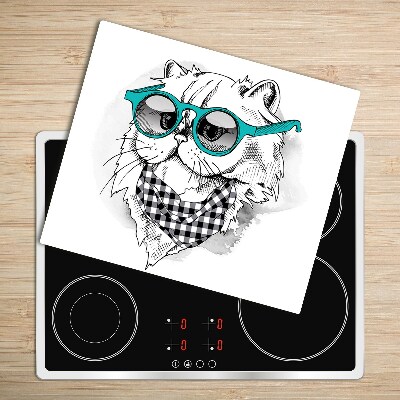 Worktop saver Cat with glasses