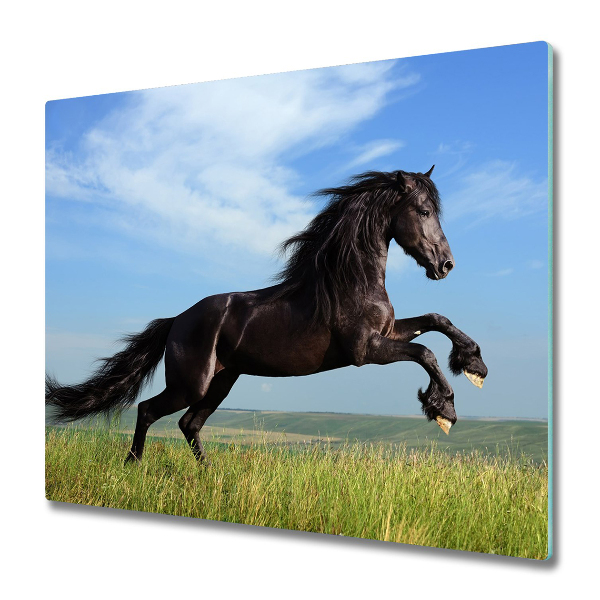 Worktop saver Black horse in the meadow