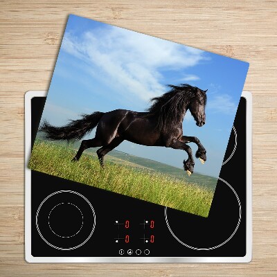 Worktop saver Black horse in the meadow