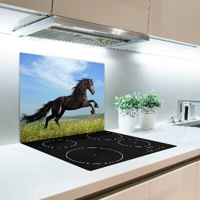 Worktop saver Black horse in the meadow