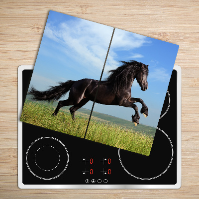 Worktop saver Black horse in the meadow