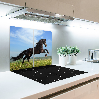 Worktop saver Black horse in the meadow