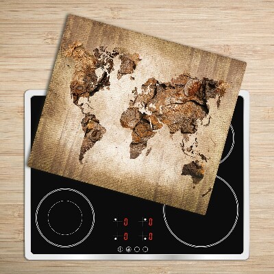 Worktop saver World map wood