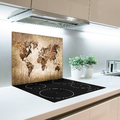 Worktop saver World map wood