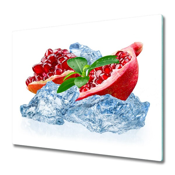 Chopping board Pomegranate with ice