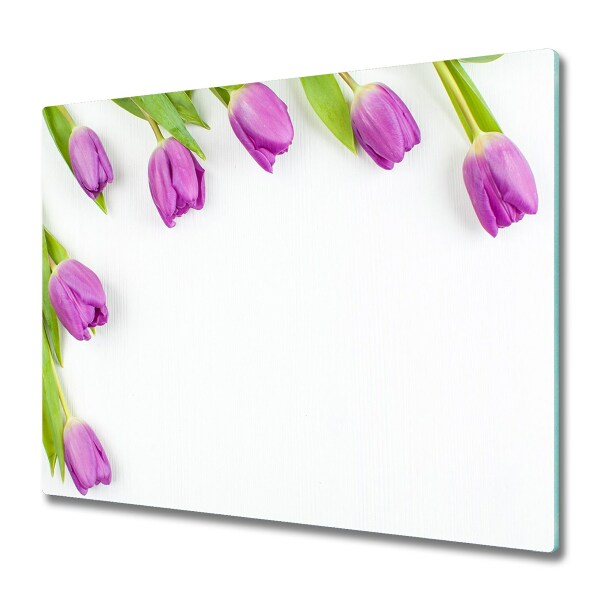 Chopping board Purple tulips