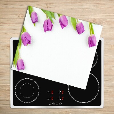 Chopping board Purple tulips