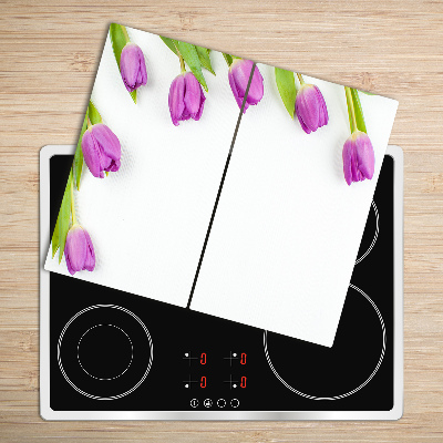 Chopping board Purple tulips