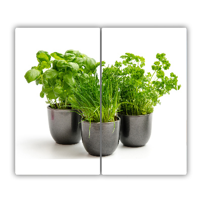 Chopping board Herbs in pots