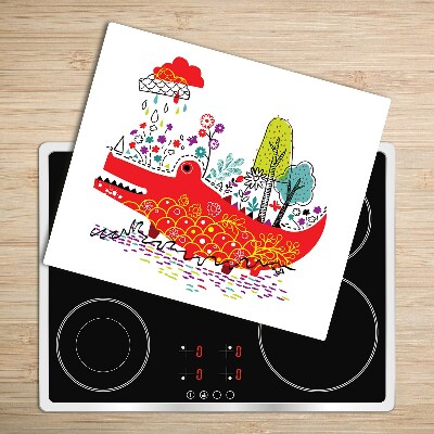 Chopping board Colorful crocodile