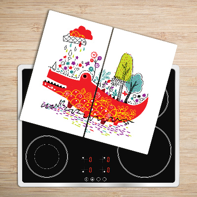 Chopping board Colorful crocodile