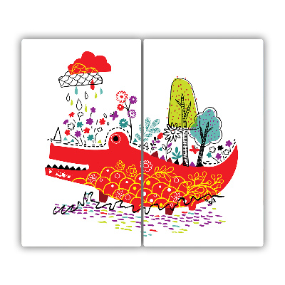 Chopping board Colorful crocodile