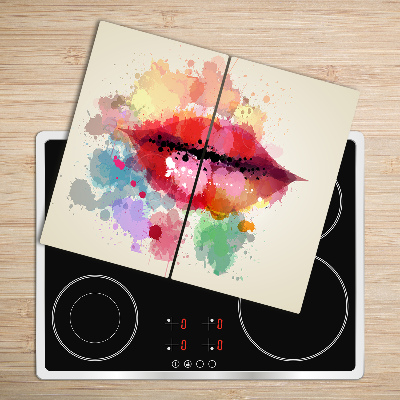 Chopping board Colorful lips