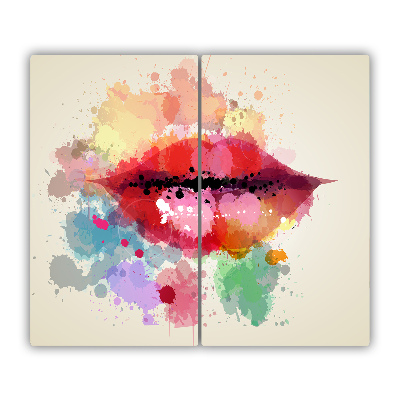 Chopping board Colorful lips