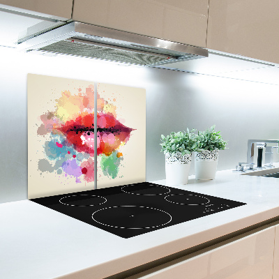 Chopping board Colorful lips